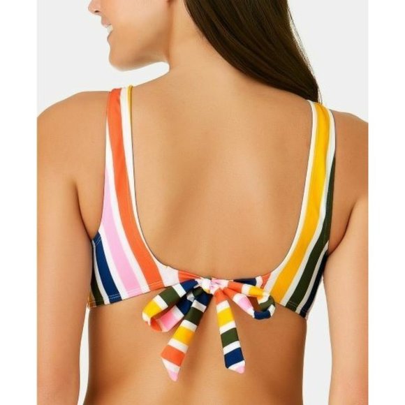California Waves-Baha Striped Knot Bralette Bikini Set, Multi-Color, Medium, NWT - Picture 5 of 5